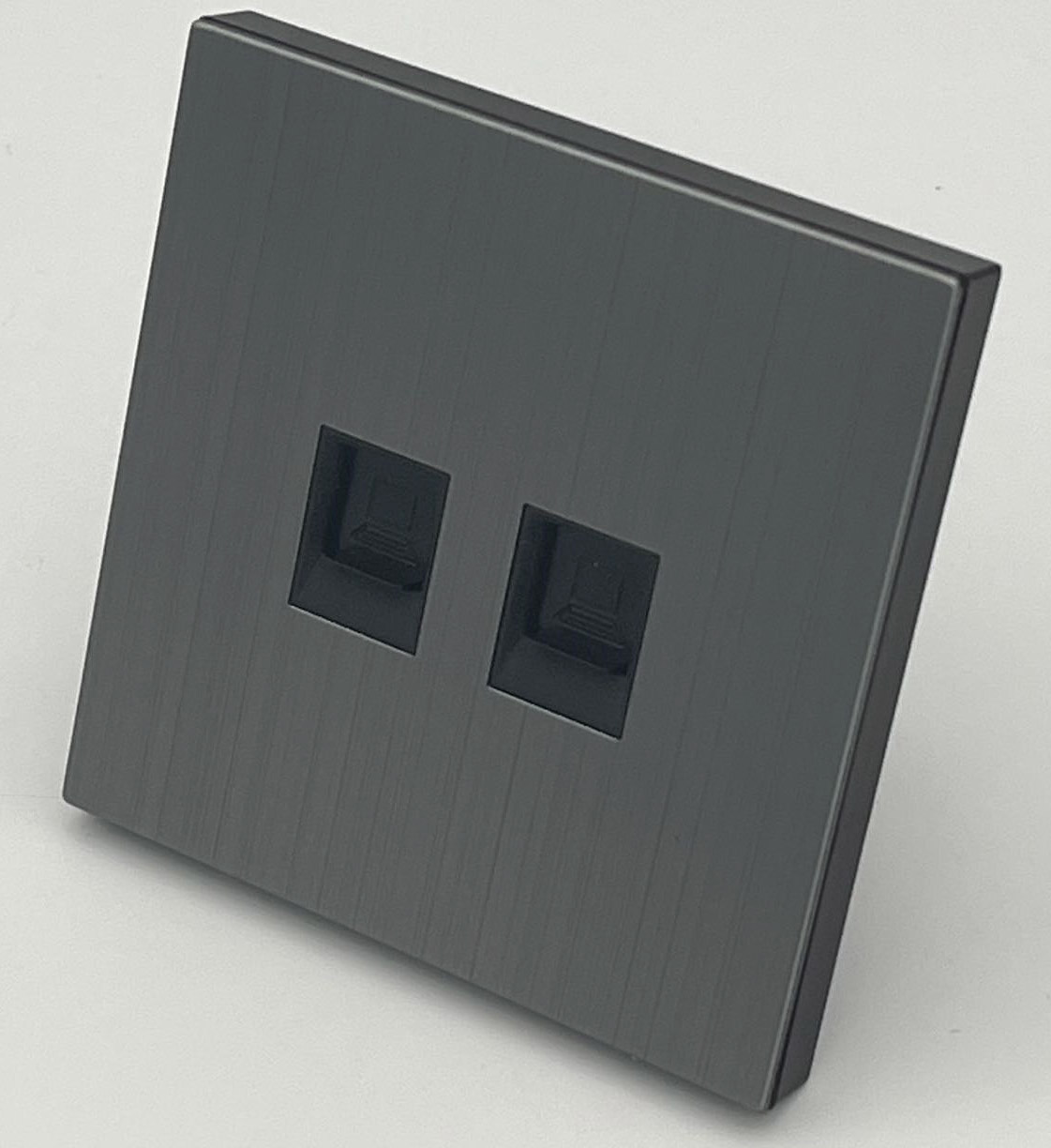 L530拉丝铝 双网络插座