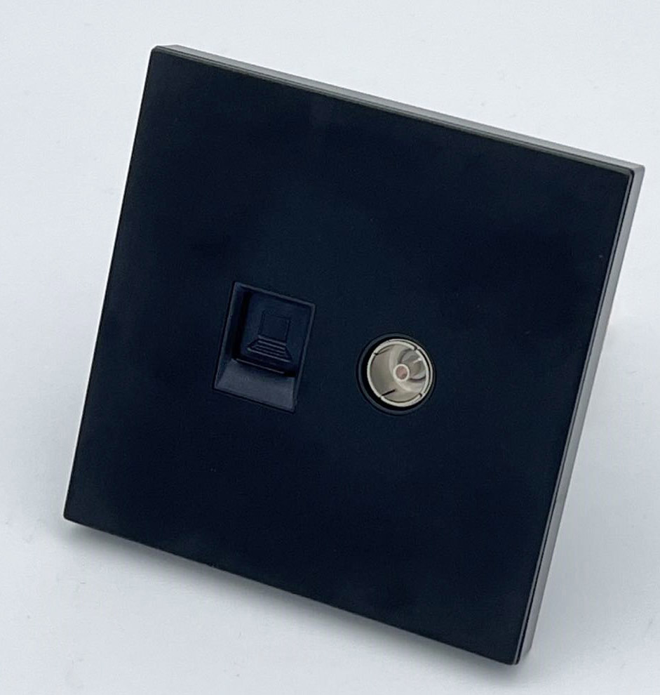 L530拉丝黑 网络插+电视插